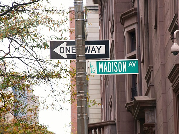 New York street signs and buildings 
